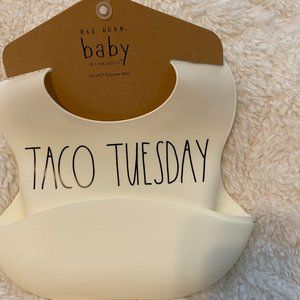 BNWT Set of 2 Rae Dunn silicone bibs